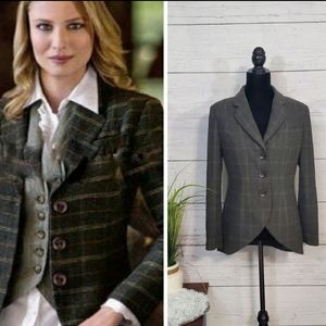 cAbi Plaid Riding Jacket Wool Sz 14